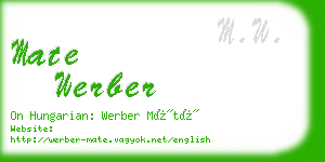mate werber business card